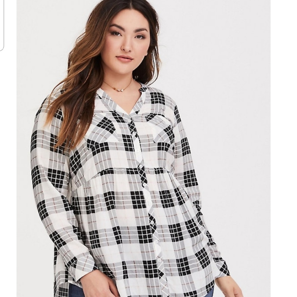 Torrid Plaid Babydoll Tunic - Picture 3 of 4